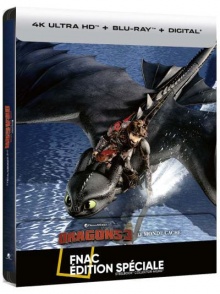 Dragons 3 : Le monde caché (2019) de Dean DeBlois - Steelbook Édition Spéciale Fnac - Packshot Blu-ray 4K Ultra HD