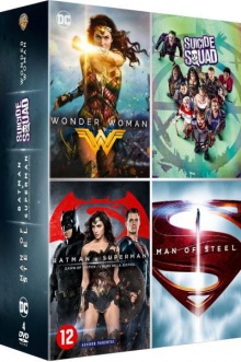 Coffret DC Comics Édition spéciale Fnac : Wonder Woman + Man of Steel + Batman V Superman + Suicide Squad - Packshot Blu-ray 4K Ultra HD