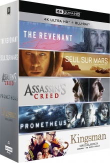 Coffret Le meilleur de la 4K : The Revenant + Seul sur Mars + Assassin's Creed + Prometheus + Kingsman - Packshot Blu-ray 4K Ultra HD