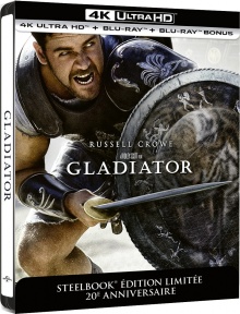 Gladiator (2000) de Ridley Scott – Édition SteelBook 20ème Anniversaire – Packshot Blu-ray 4K Ultra HD