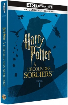 Harry Potter à l'école des sorciers (2001) de Chris Columbus : 4K Ultra HD + Blu-ray + Blu-ray Bonus + DVD + DVD Bonus - Packshot Blu-ray 4K Ultra HD