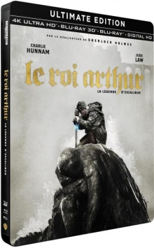 Le Roi Arthur : La Légende d'Excalibur (2017) de Guy Ritchie - Édition Steelbook - Packshot Blu-ray 4K Ultra HD