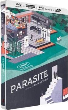 Parasite (2019) de Bong Joon-ho - Édition Collector boîtier SteelBook – Packshot Blu-ray 4K Ultra HD