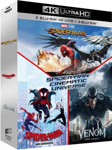 Spider-Man - Cinematic Universe : Spider-Man Homecoming + Spider-Man New Generation + Venom - Packshot Blu-ray 4K Ultra HD