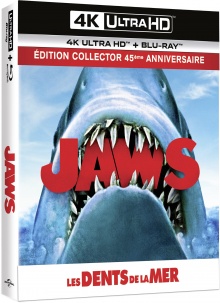 Les Dents de la mer (1975) de Steven Spielberg - Édition 45e anniversaire - Boîtier SteelBook Collector - Packshot Blu-ray 4K Ultra HD