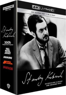 Coffret Stanley Kubrick : 2001, l'Odyssée de l'espace + Full Metal jacket + Shining + Orange mécanique + Spartacus – Packshot Blu-ray 4K Ultra HD