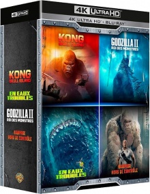 Godzilla : Roi des monstres + Kong : Skull Island + Rampage - Hors de contrôle + En eaux troubles – Packshot Blu-ray 4K Ultra HD