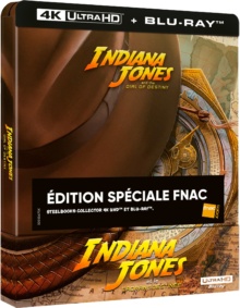 Indiana Jones et le Cadran de la Destinée (2023) de James Mangold - Exclusivité Fnac boîtier SteelBook - Packshot Blu-ray 4K Ultra HD