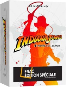 Indiana Jones (1981 - 2008) de Steven Spielberg - Coffret 4 Films – Steelbook Exclusivité Fnac – Packshot Blu-ray 4K Ultra HD