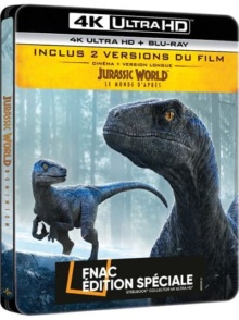 Jurassic World : Le Monde d'après (2022) de Colin Trevorrow - Édition Spéciale Fnac Steelbook - Packshot Blu-ray 4K Ultra HD
