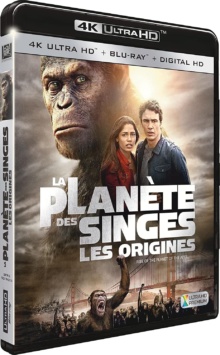 La Planète des Singes : Les origines (2011) de Rupert Wyatt – Packshot Blu-ray 4K Ultra HD