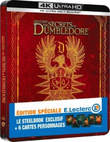 Les Animaux fantastiques : Les Secrets de Dumbledore (2022) de David Yates - Édition Spéciale E. Leclerc Steelbook - Packshot Blu-ray 4K Ultra HD