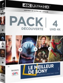 Pack découverte : Passengers + Life - Origine inconnue + Jumanji + Spider-Man Homecoming - Exclusivité Fnac – Packshot Blu-ray 4K Ultra HD