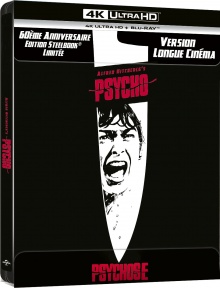 Psychose (1960) de Alfred Hitchcock - Steelbook Édition Limitée 60ème anniversaire – Packshot Blu-ray 4K Ultra HD