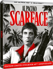Scarface (1983) de Brian De Palma - Édition Boîtier SteelBook 40ème Anniversaire - Packshot Blu-ray 4K Ultra HD