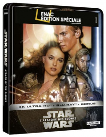 Star Wars, épisode II – L’Attaque des clones (2002) de George Lucas - Steelbook Édition Spéciale Fnac - Packshot Blu-ray 4K Ultra HD